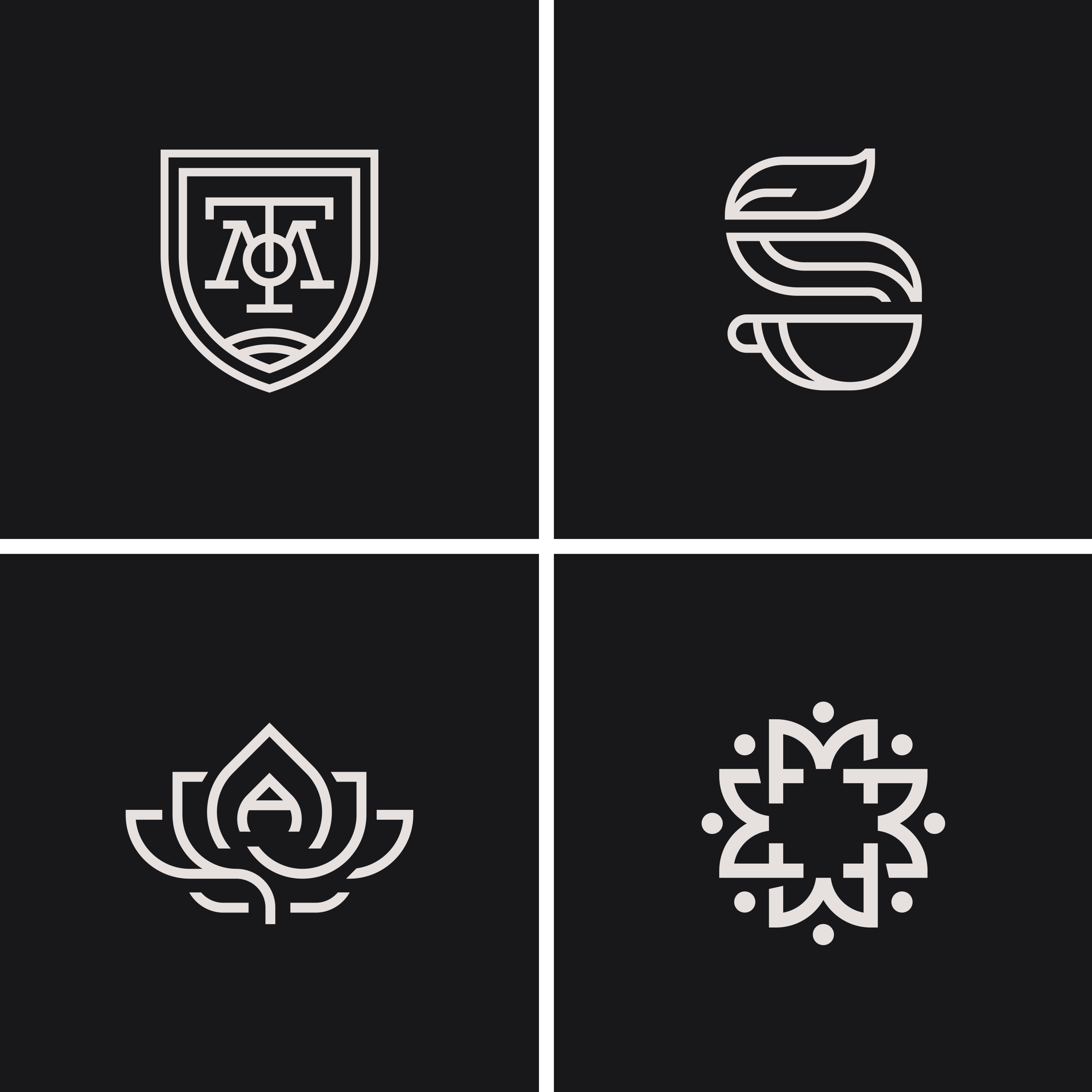 Logos by Sunday Lounge : Tom Law Firm Logo - Silk Sky Teas Logo - Annie Jacob Yoga Logo - Mandala Financial Logo