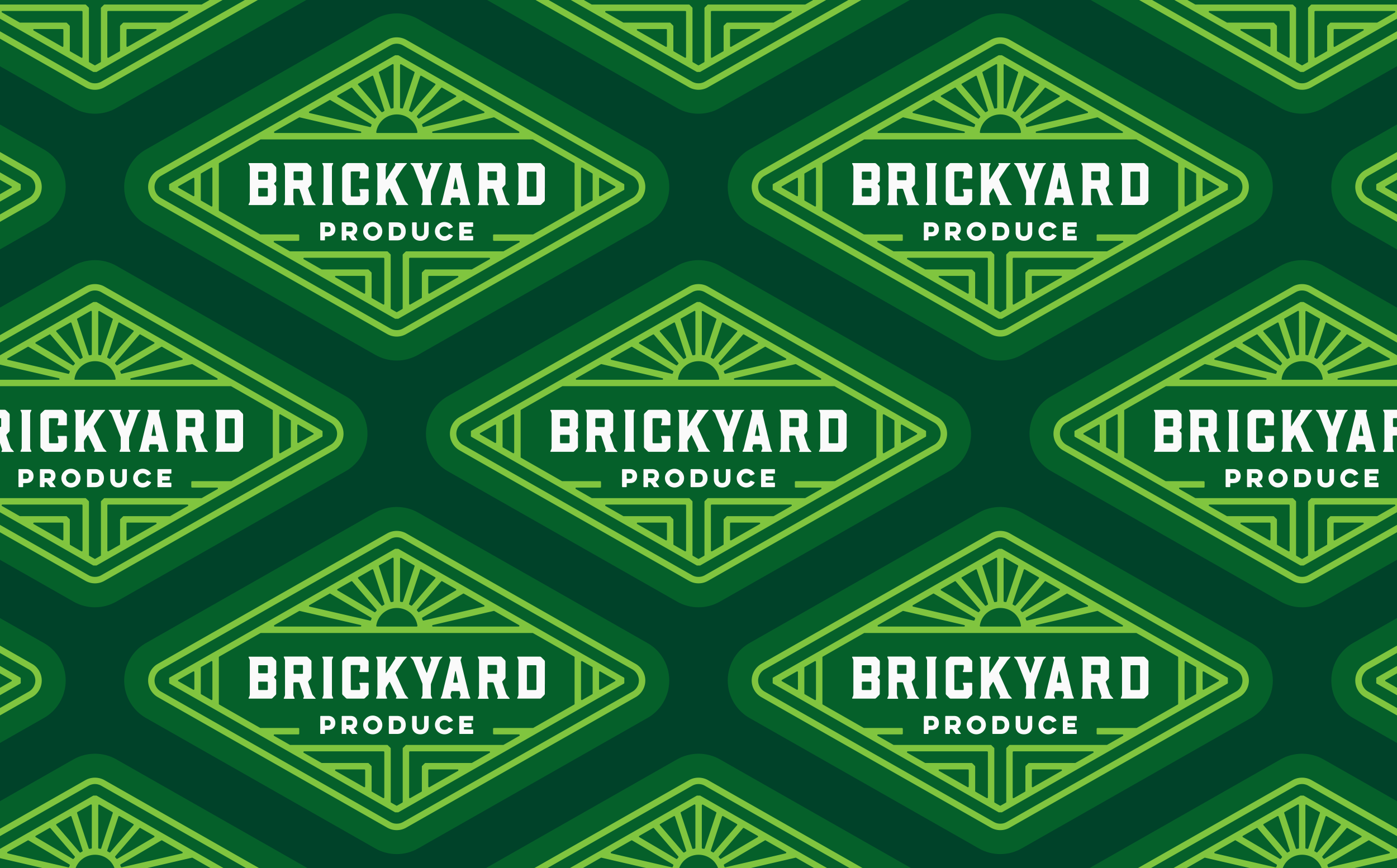 Brickyard Produce Logo Badge Pattern by Sunday Lounge
